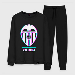 Костюм хлопковый мужской Valencia FC в стиле Glitch, цвет: черный