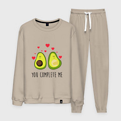 Костюм хлопковый мужской YOU COMPLEMENT ME, MY LOVE, цвет: миндальный