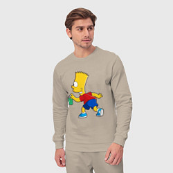 Костюм хлопковый мужской Барт Симпсон принт, цвет: миндальный — фото 2