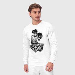 Костюм хлопковый мужской Bruce Lee - Vinyl Dj, цвет: белый — фото 2