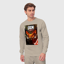 Костюм хлопковый мужской Doom eternal - poster, цвет: миндальный — фото 2