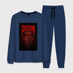 Костюм хлопковый мужской Doom - helmet skull, цвет: тёмно-синий