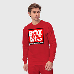 Костюм хлопковый мужской Boxing team russia, цвет: красный — фото 2