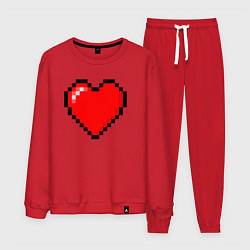 Мужской костюм Пиксельное сердце-здоровье - Красный