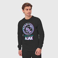 Костюм хлопковый мужской Ajax FC в стиле glitch, цвет: черный — фото 2