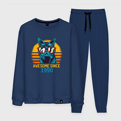 Костюм хлопковый мужской Потрясающий котэ с 1990 года, цвет: тёмно-синий