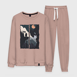 Мужской костюм Оранжевая луна и дикий альпинизм