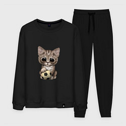 Костюм хлопковый мужской Футбол - Котёнок, цвет: черный