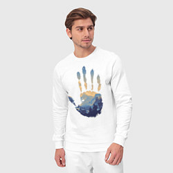 Костюм хлопковый мужской Отпечаток ладони Кратоса, цвет: белый — фото 2