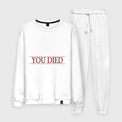 Костюм хлопковый мужской Dark Souls - You Died, цвет: белый