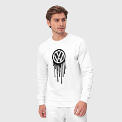 Костюм хлопковый мужской Volkswagen - art logo, цвет: белый — фото 2