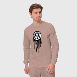 Костюм хлопковый мужской Volkswagen - art logo, цвет: пыльно-розовый — фото 2