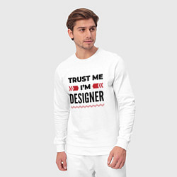 Костюм хлопковый мужской Trust me - Im designer, цвет: белый — фото 2