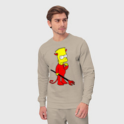Костюм хлопковый мужской Bart Simpson - devil, цвет: миндальный — фото 2