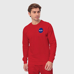 Костюм хлопковый мужской NASA NERV Evangelion - little logo, цвет: красный — фото 2