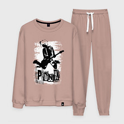 Костюм хлопковый мужской Punk jump, цвет: пыльно-розовый