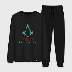 Костюм хлопковый мужской Assassins Creed Valhalla - logo, цвет: черный