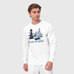Костюм хлопковый мужской Нет игры для трусов шахматы, цвет: белый — фото 2