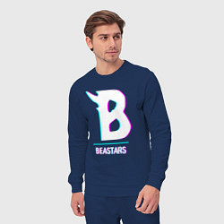Костюм хлопковый мужской Символ Beastars в стиле glitch, цвет: тёмно-синий — фото 2