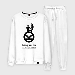 Костюм хлопковый мужской Kingsman Секретная служба - logo, цвет: белый