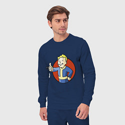 Костюм хлопковый мужской Vault boy like, цвет: тёмно-синий — фото 2