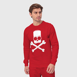 Костюм хлопковый мужской Череп Барта Симпсона -fangs, цвет: красный — фото 2