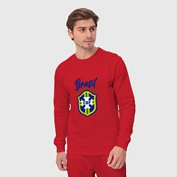 Костюм хлопковый мужской Brasil Football, цвет: красный — фото 2