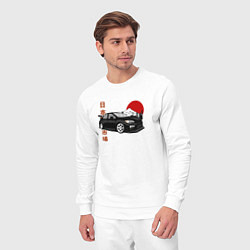 Костюм хлопковый мужской Subaru Impreza WRX Sti Japanese Retro Style, цвет: белый — фото 2