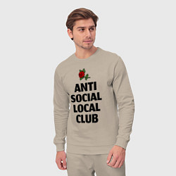 Костюм хлопковый мужской Anti social local club, цвет: миндальный — фото 2