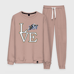 Костюм хлопковый мужской NAVY Love, цвет: пыльно-розовый