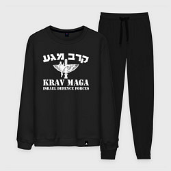 Костюм хлопковый мужской Krav-maga - emblem with wings, цвет: черный