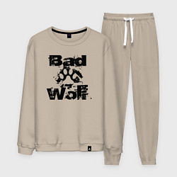 Костюм хлопковый мужской Bad Wolf - Злой волк, цвет: миндальный