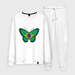 Костюм хлопковый мужской Бабочка - Бразилия, цвет: белый
