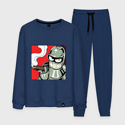 Костюм хлопковый мужской Smoke Bender, цвет: тёмно-синий