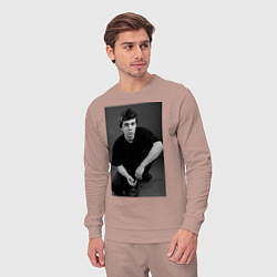 Костюм хлопковый мужской Актёр Сергей Бодров-младший, цвет: пыльно-розовый — фото 2