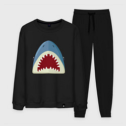 Костюм хлопковый мужской Красивая акула, цвет: черный
