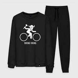 Костюм хлопковый мужской Велосипед - Викинг, цвет: черный