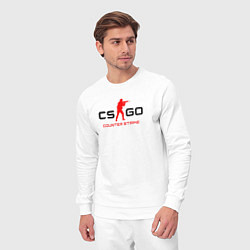 Костюм хлопковый мужской Counter Strike логотип, цвет: белый — фото 2