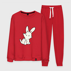 Костюм хлопковый мужской Сытый кролик, цвет: красный