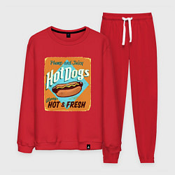 Костюм хлопковый мужской Hot Dogs - always hot & Fresh!, цвет: красный