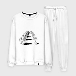 Костюм хлопковый мужской Человек бензопила - Космонавты, цвет: белый