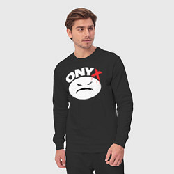 Костюм хлопковый мужской Onyx logo white, цвет: черный — фото 2