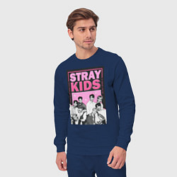 Костюм хлопковый мужской Stray Kids boy band, цвет: тёмно-синий — фото 2