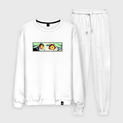 Костюм хлопковый мужской Ребекка из Киберпанка: Глаза, цвет: белый