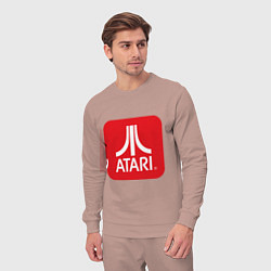 Костюм хлопковый мужской Atari logo, цвет: пыльно-розовый — фото 2