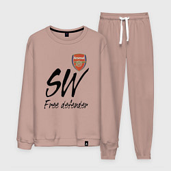 Костюм хлопковый мужской Arsenal - sweeper - England - London, цвет: пыльно-розовый