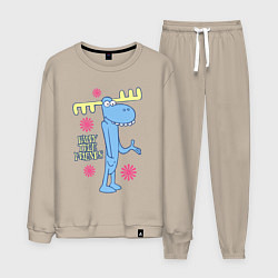 Костюм хлопковый мужской Lumpy, цвет: миндальный