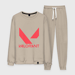 Костюм хлопковый мужской Valorant - logo, цвет: миндальный