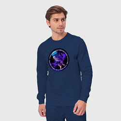 Костюм хлопковый мужской Медузы вокруг космонавта, цвет: тёмно-синий — фото 2