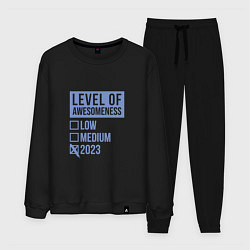 Костюм хлопковый мужской Level 2023, цвет: черный